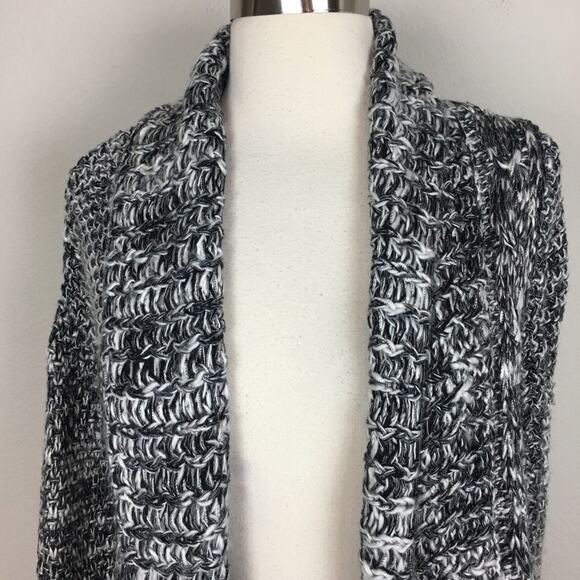 Moth Black & White Knitted Open Front  Cardigan Small - Picture 6 of 9